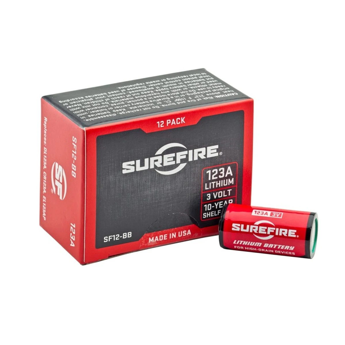 SureFire 123A Lithium Batteries - 12 Pack — Tan