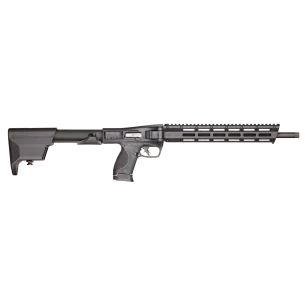 Smith & Wesson M&P FPC 9mm folding carbine — optics-ready, unfolded and folded views