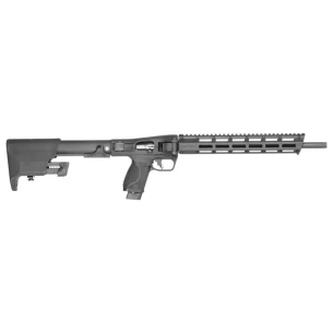 Smith & Wesson M&P FPC .22 LR folding carbine — optics-ready, folded and unfolded views