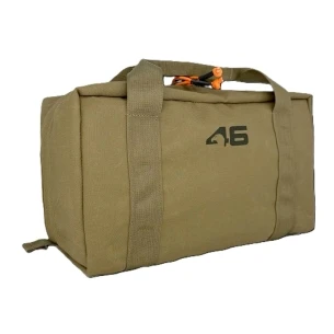Atlas46 Gear Carry Bag in coyote color with high-visibility orange interior and reinforced handles – 14x6x8 utility tote