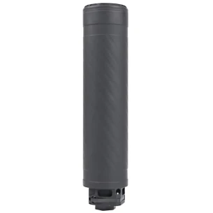 LWRC S‑762‑Ti 7.5" titanium high‑flow quick‑detach suppressor — side view with 5/8x24 mount