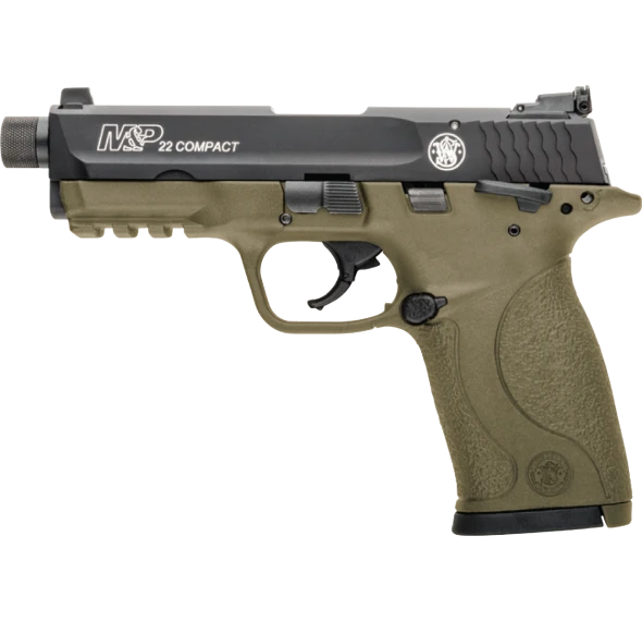 Smith & Wesson M&P22 FDE compact .22 LR pistol — left-side view