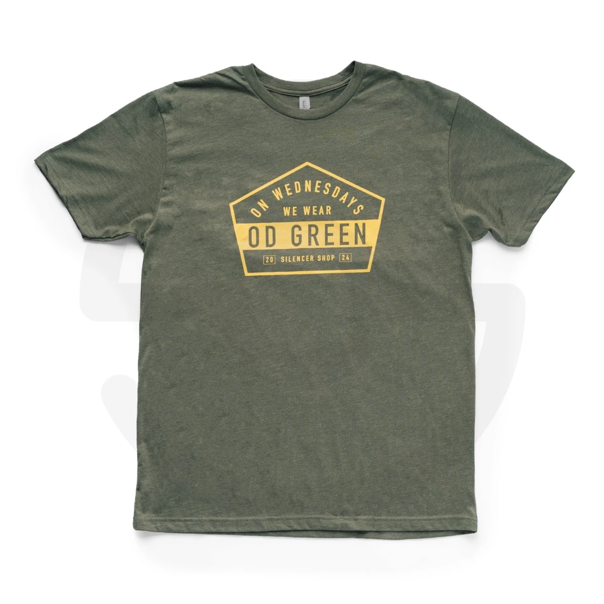 on Wednesdays We Wear OD Green Mens T-Shirt - Silencer Shop