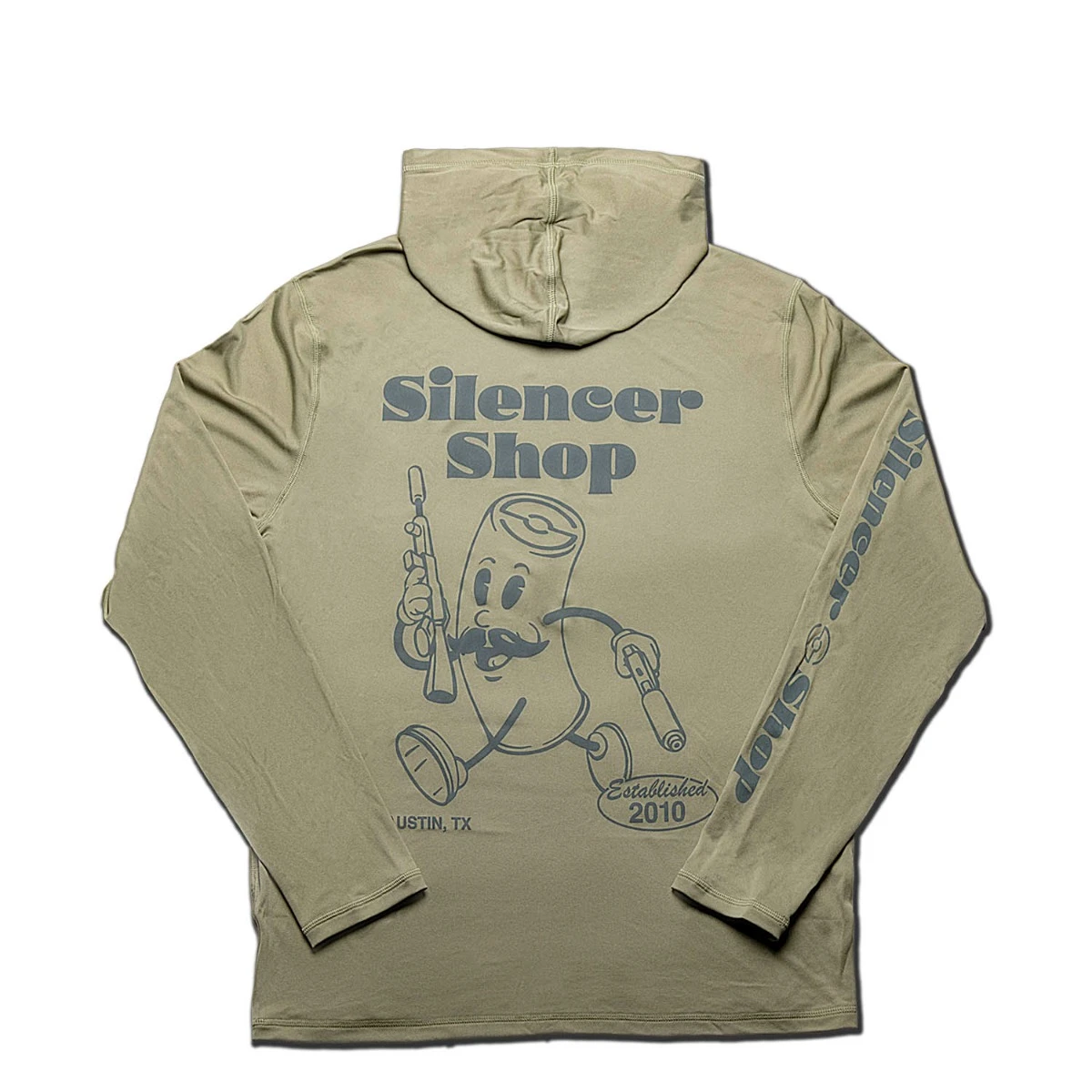 Silencer Shop Suppressor Man Solar Hoodie — Large Olive Branch