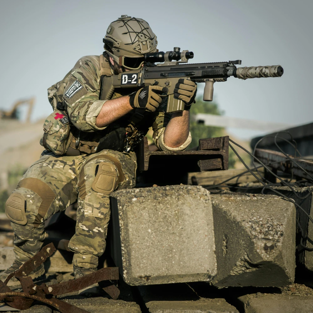 Customer outdoors with gear, representing why we give a shhh