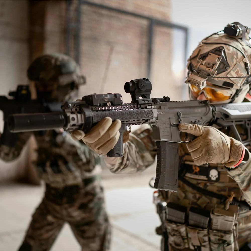 Customer outdoors with gear, representing Sound-Off Individual